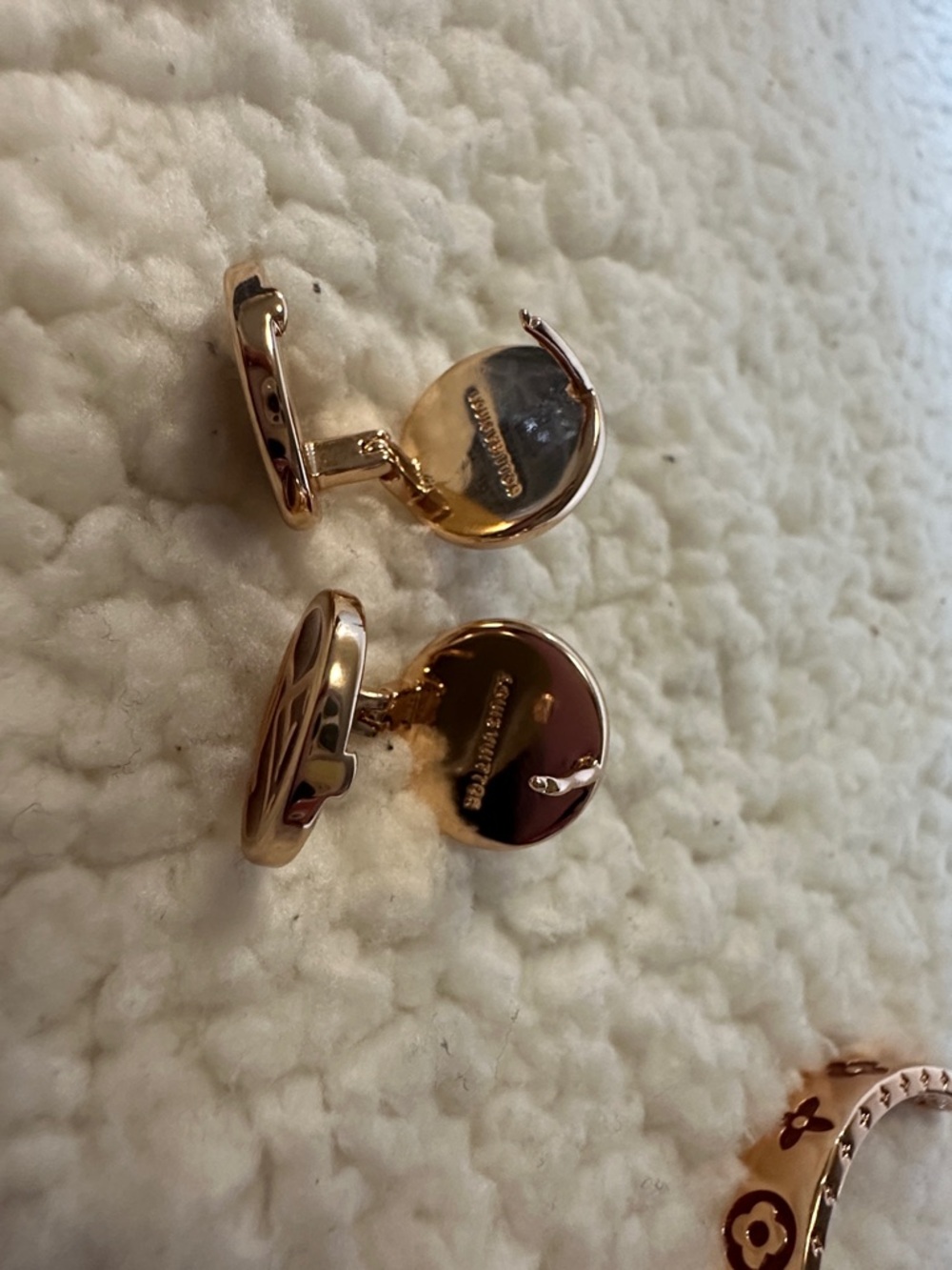 Louis Vuitton Rose Gold Bracelet and Red Logo Earrings Set - Picture 9 of 12